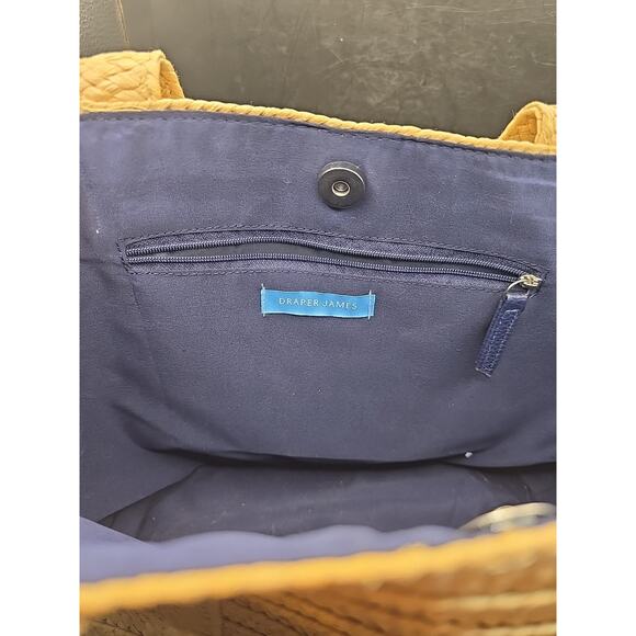 Draper James Everyday Straw Shoulder Classic Tote Bag Beach Coastal Summer - Picture 4 of 5
